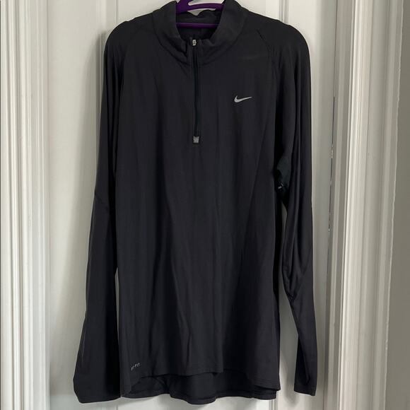 Nike Black Half-Zip Long Sleeve Top Men's Size XL - Picture 1 of 5